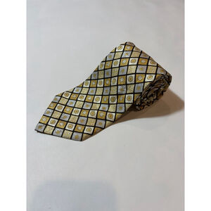 Stefano Ricci Silk Tie Gold Gray Geometric Medallion Luxury Italy Necktie